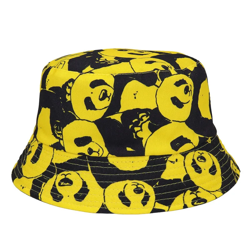 

2022 Cotton Cartoon Print Bucket Hat Fisherman Hat Outdoor Travel Sun Cap For Men And Women 160
