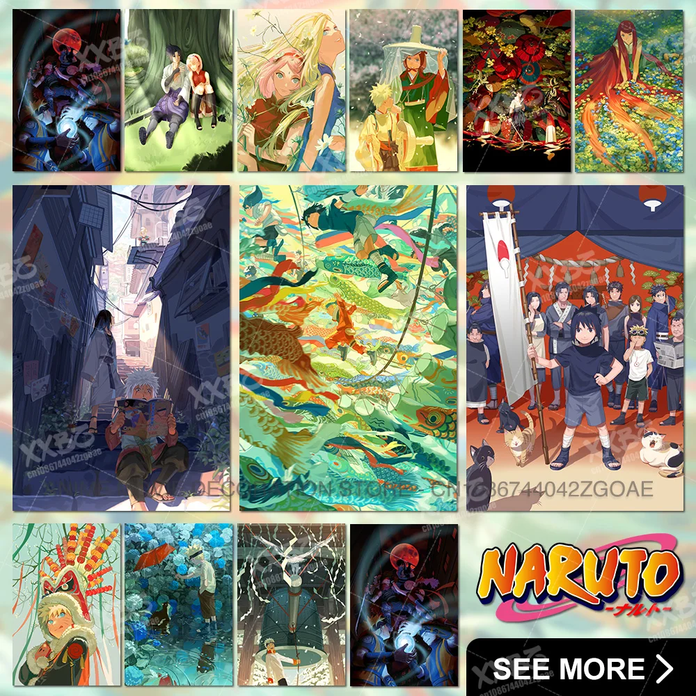 Картина на холсте Наруто Учиха Саске настенное искусство Jiraiya японский аниме