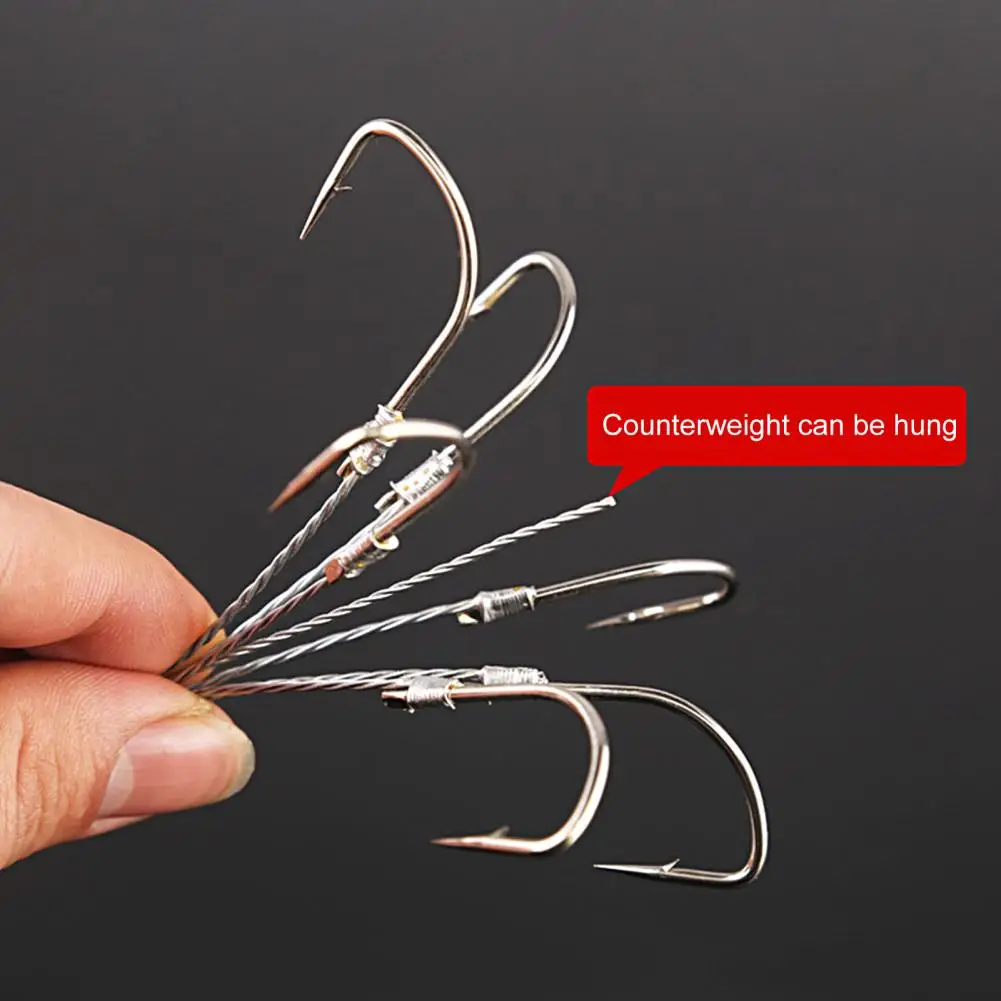 

Fishing Hook J-shape Reusable Good Loading Capacity 5/6/8 Hooks Barbed Jig Head Lure Hook Bait Hook Fishing Supplies