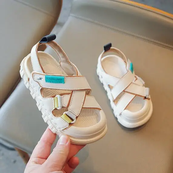 

Сандалии для мальчиков и девочек парусиновые, мягкая нескользящая подошва, однотонные, летняя пляжная обувь для детей