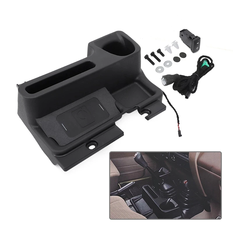 Wireless Charger With Center Console Armrest Storage Box For Toyota Land Cruiser LC 70 Series LC70 LC71 LC76 LC77 LC79