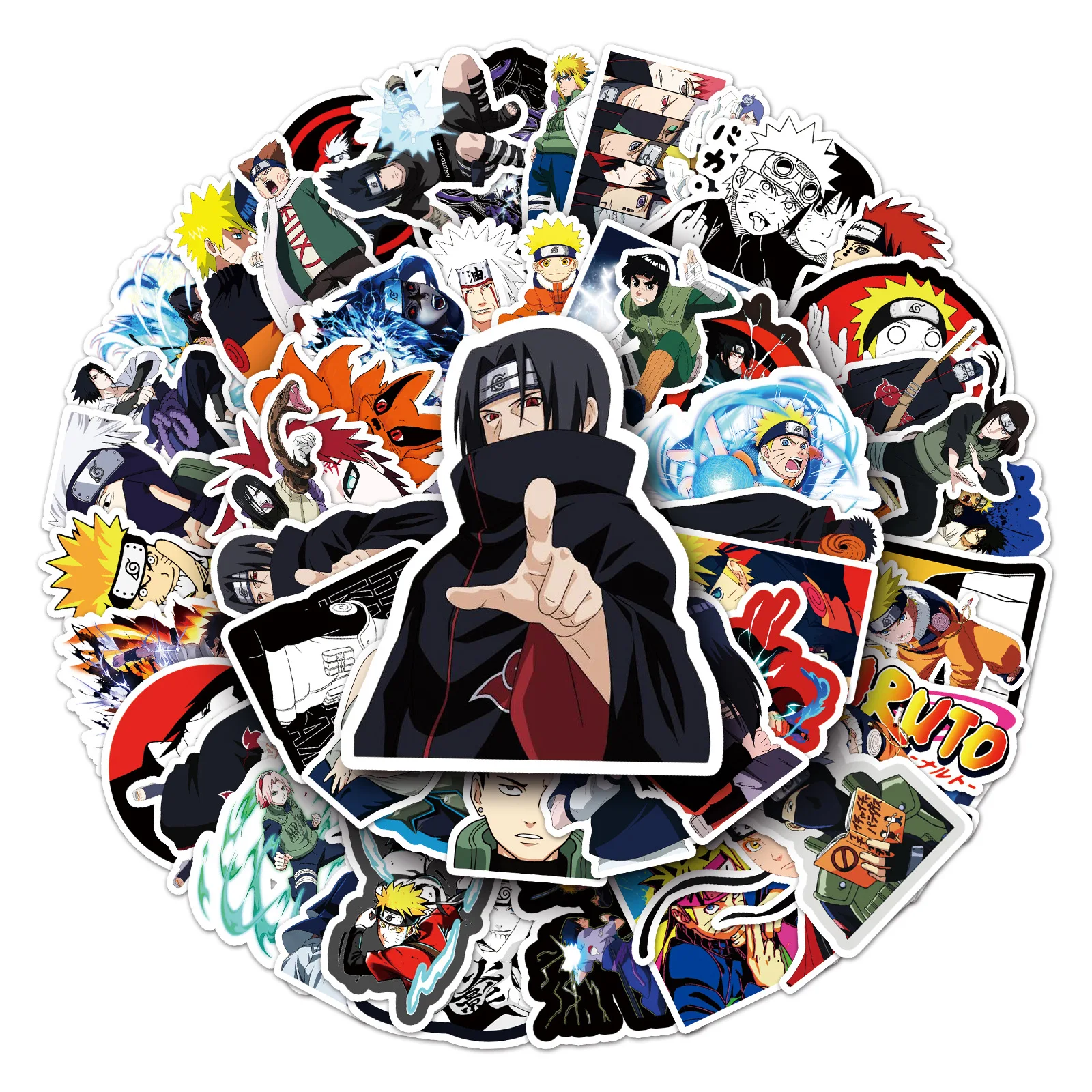 

50 Naruto Anime Cartoon Ornaments Notebook Suitcase Car Scooter Refrigerator Water Cup Guitar Waterproof Sticker Children's Gift