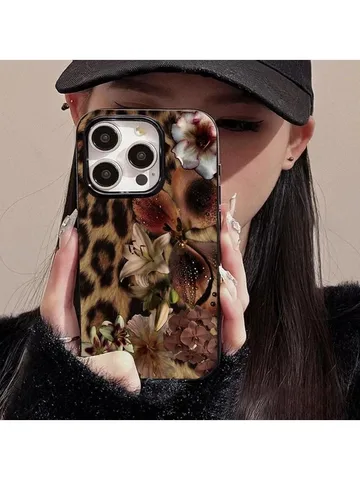 Элегантный чехол для телефона с леопардовым принтом и цветочным узором лилии для iPhone 16, 14, 13, 12, 11, 15 Pro Max SE 2020 XR XS MAX 7, 8 Plus, мягкий чехол