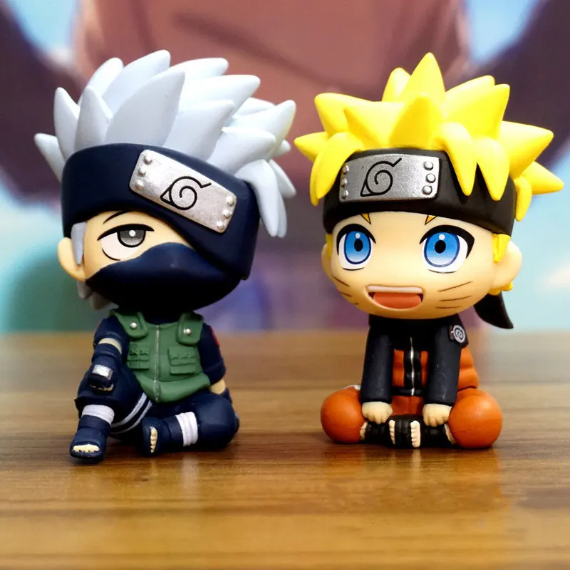 

9cm Anime Naruto Figure Uzumaki Naruto Kakashi Uchiha Sasuke Itachi Cute Toys Q Figurals nendoroid Car decoration Model