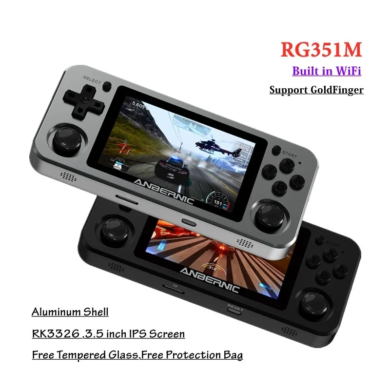 Built in WiFi Games Emulators RG351M Retro Game Console Aluminum Alloy Shell 3.5 inch RK3326 Linux N64 RG351P Game Player