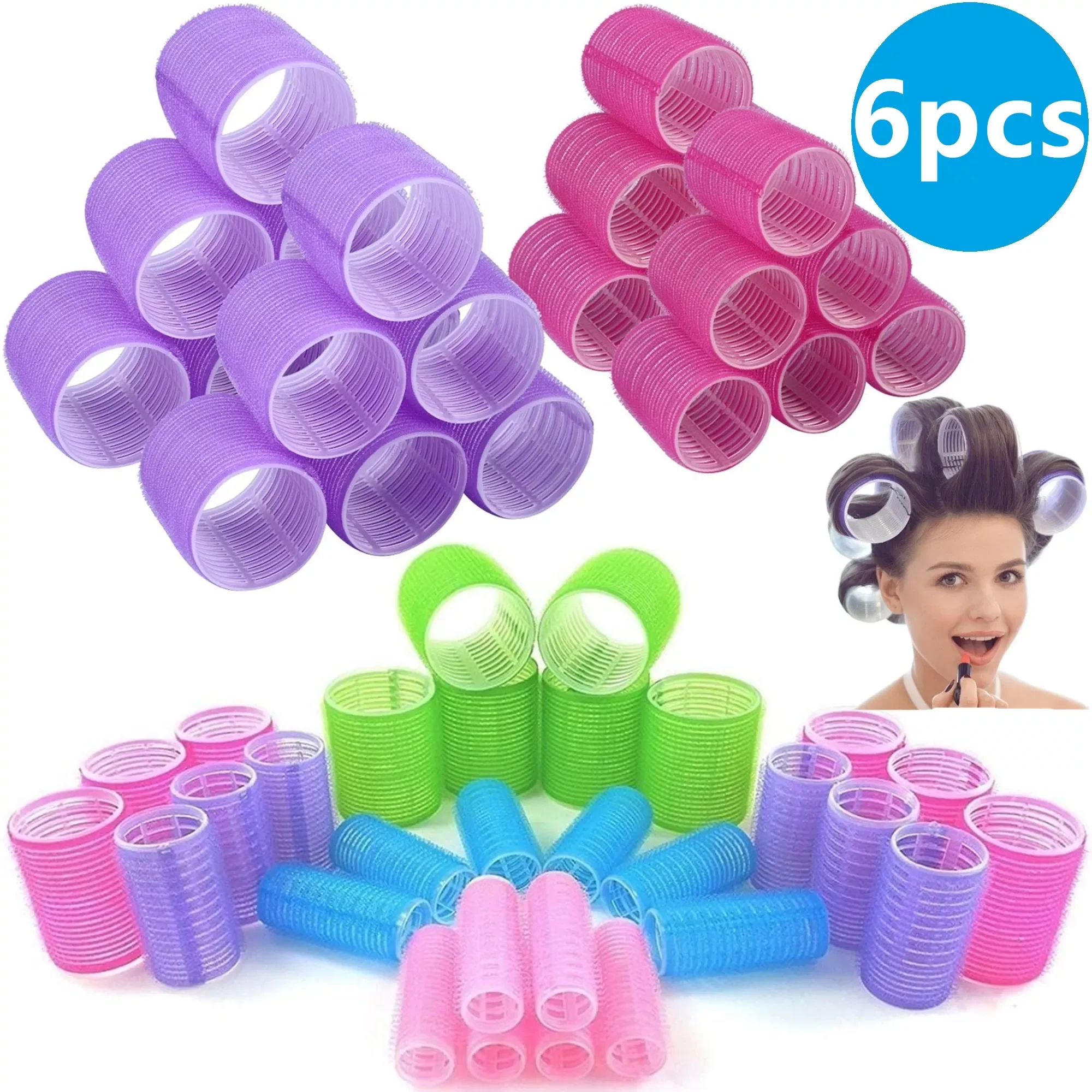 

NEW IN Rollers Self Grip Hook Hair Curlers Heatless Hair Roller Salon Hair Dressing Curlers Jumbo Size Sticky Hair Styling Tools