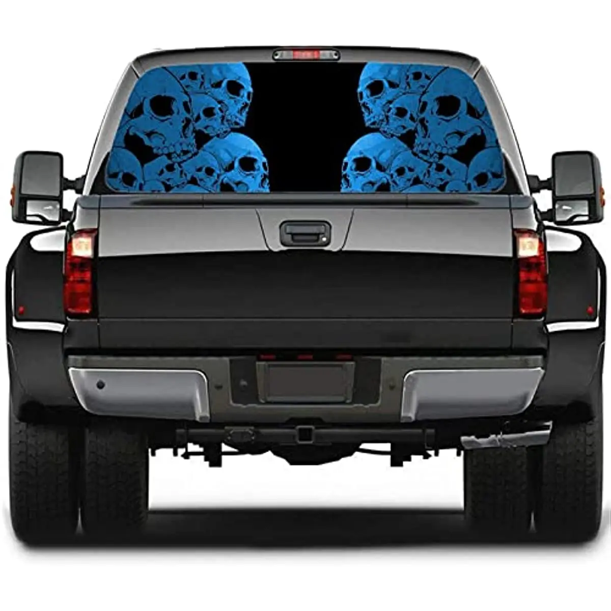 

CUSENA Rear Window Truck Decal Sticker Skeleton Skull Car Window Graphic Decal Perforated Vinyl Window Back Decal for Truck SUV