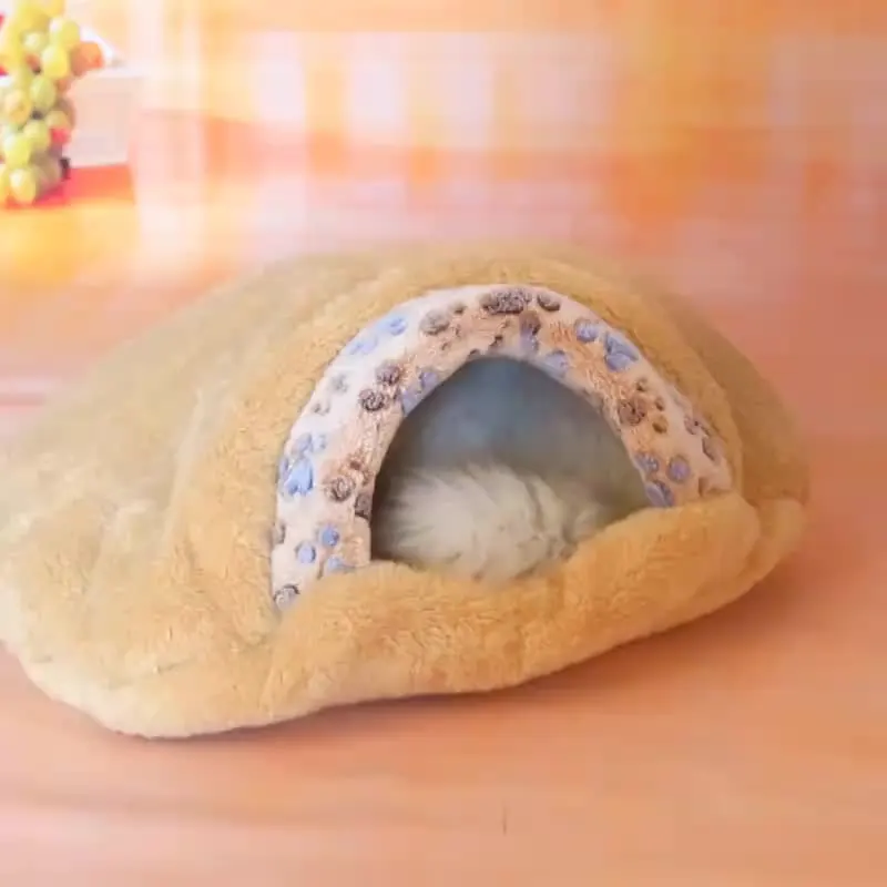 

Pet Thick And Soft Small Paw Print Cat Sleeping Bag Cat Litter Burger Style Soft Cat Litter Pet Supplies Cama Perro