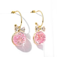 2022 new high fashion atmosphere personality sweet glass for women korean fashion earring daily birthday party jewelry gifts