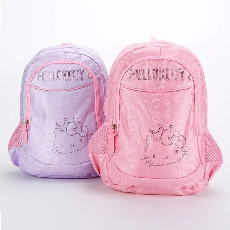 Hellokitty Primary  Schoolbag Children Junior Highl Student Spine Protection Koreanstyle Backpack Leisure Sanrio Waterproof