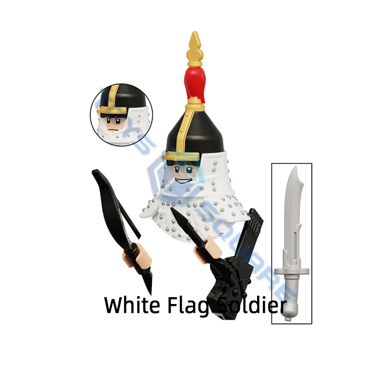 Модель китайского старинного желтого белого синего Красного флага солдата