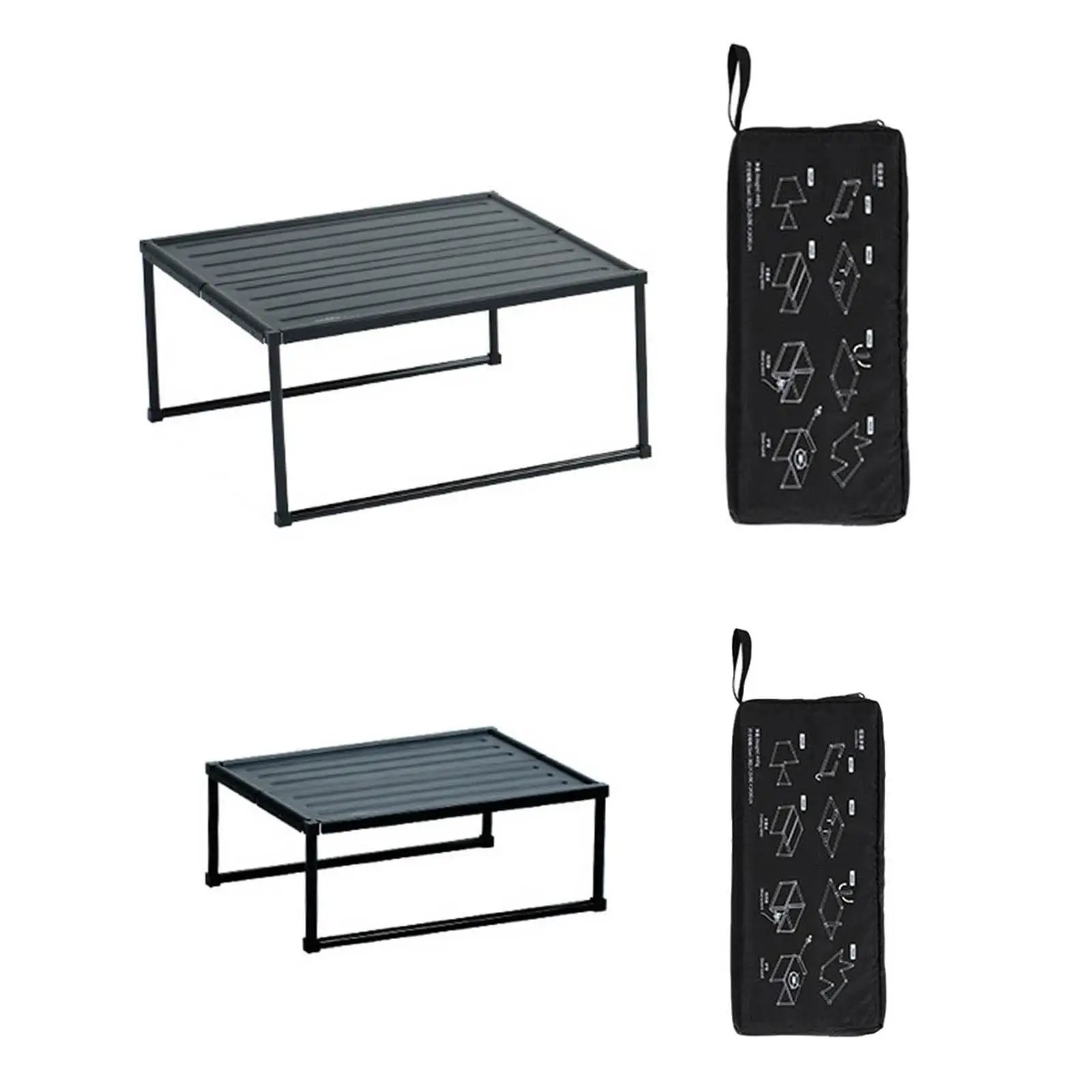 

Multifunctional Folding Camping Table Aluminum Alloy Desk Grills Rack Furniture