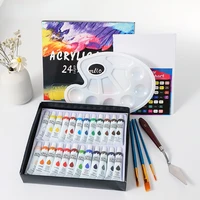 24 Colors Acrylic Paint Brush Scraper Palette Combination 30 Piece Set Children's Educational Painting Art Supplies