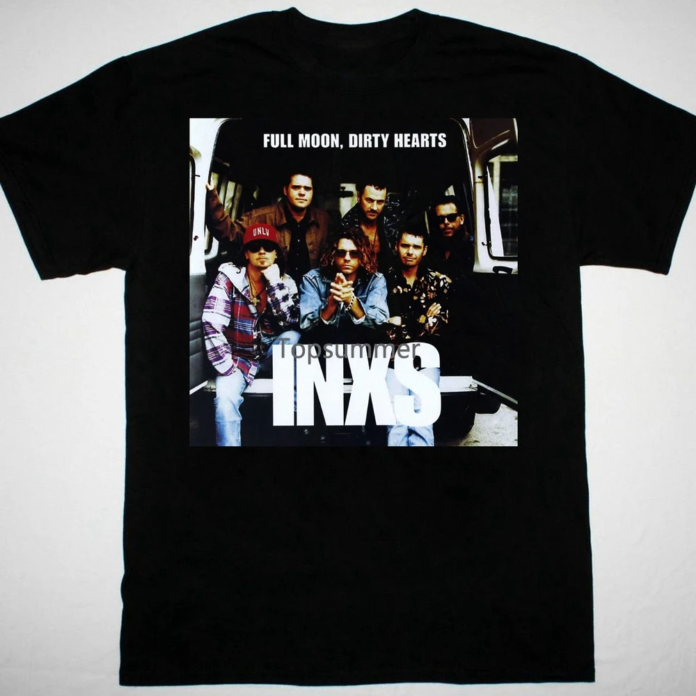 

Inxs Full Moon Dirty Hearts Men T-Shirt Black Cotton Tee All Sizes 1F839