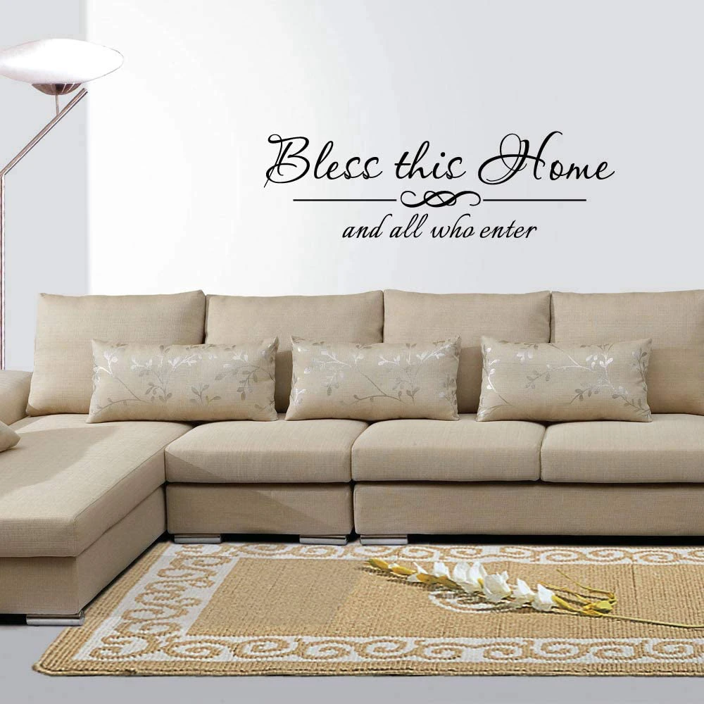 Благослови этот дом и все кто вводит виниловые наклейки настенные цитаты