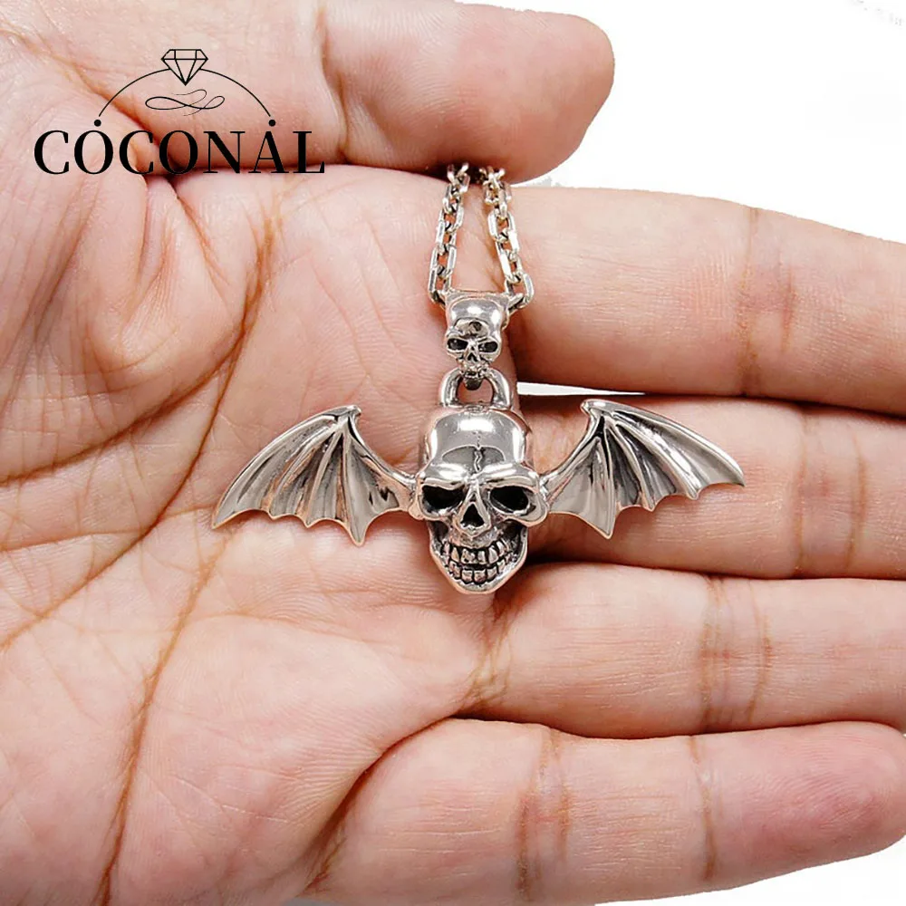 

Coconal Punk Flying Wings Skull Pendant Necklace Unisex Jewelry Fashion Trend Hip Hop Rock Style Party Popular Creative Gift