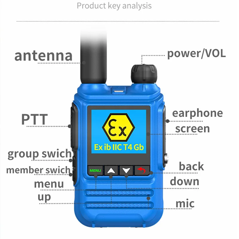 Ex Explosion-proof POC walkie talkie xinpoc 5000km Mini radio Portable Mobile Phone 4G police long range network Explosion gas enlarge