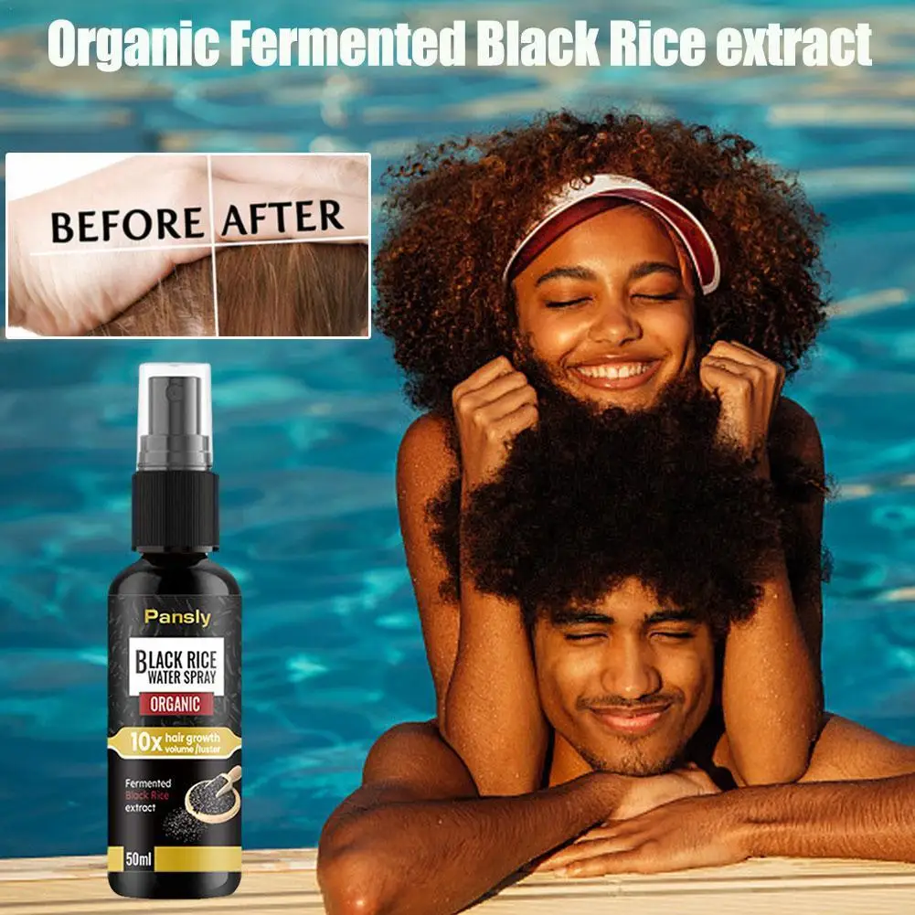 

Black Rice Hair Growth Spray Repairs Damage Restore Soft Hair For All Hair Types Fast Treatment Prevent Hair Thinning Dry Repair