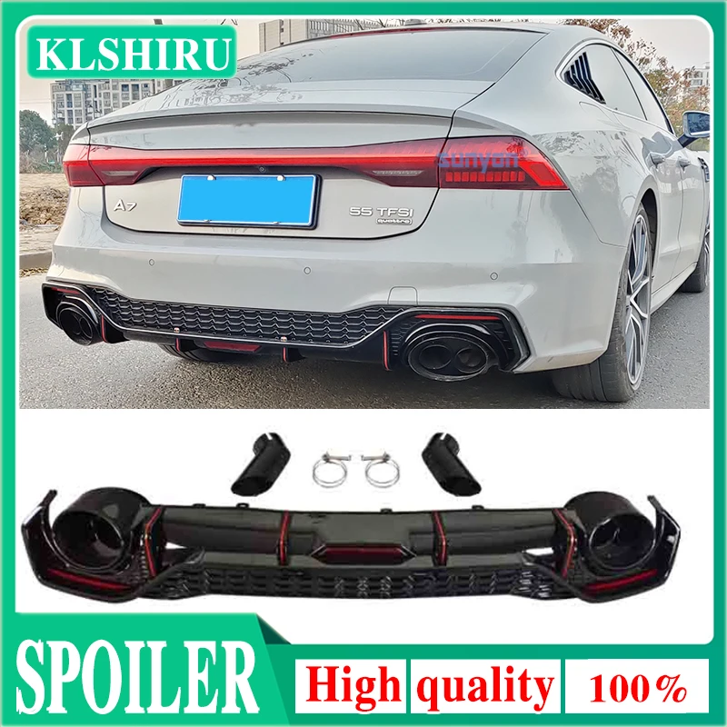 

2019 для Audi A7 S7 Sline 4 2020 дверей (не подходит для стандарта A7), задний бампер