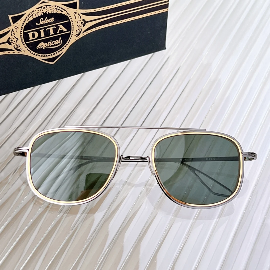 New Arrival DITA DTX-118 Model Retro Trend Classic High End Unisex Sunglasses Polarized Popular Green Lens Men Women Eyeglasses