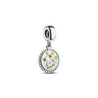hot sale silver color charm bead lucky cat glaze pendant beads for original pandora charm bracelets bangles jewelry