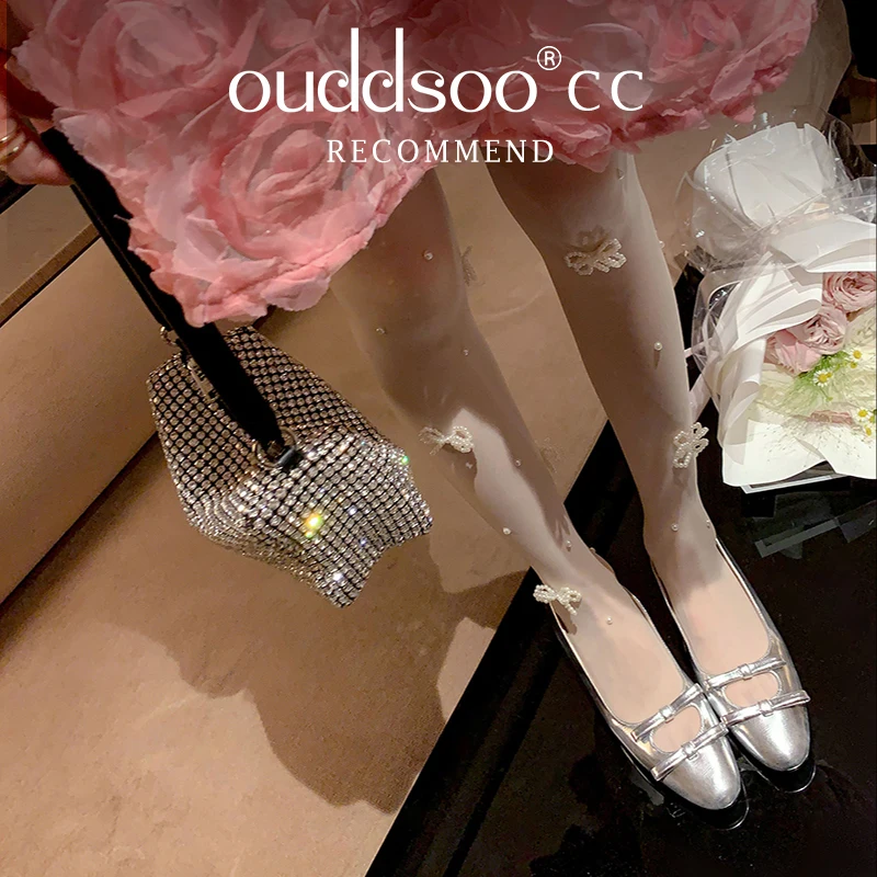 Ods/летние балетки золотого и серебряного цвета женские модные с милым бантом