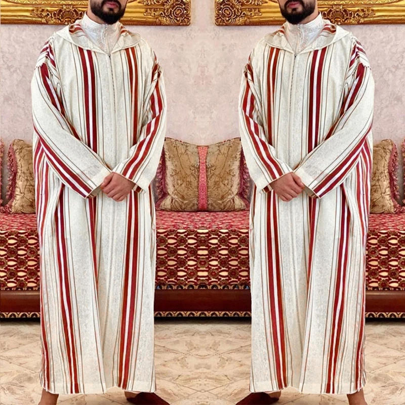 Модная мужская рубашка в этническом стиле платье Рамадана марокканский халат