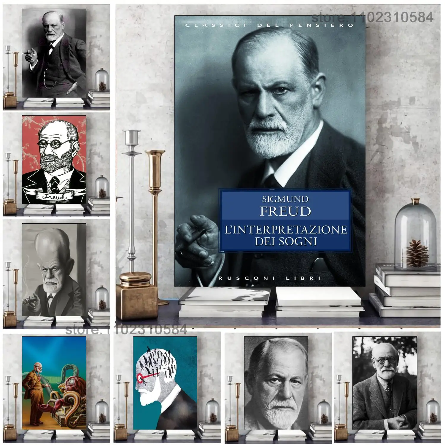 

Sigmund Freud Wall Art Canvas Posters Decoration Art Poster Personalized Gift Modern Family bedroom Painting