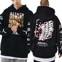 2022 new anime attack on titan armored titan double sided print hoodie men women fashion cosplay oversized hoodies sweatshirts