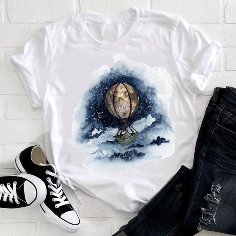 

Women Clothing Watercolor Kawaii Trend 90s Fashion Short Sleeve Summer Clothes Print Tshirt Female Tee Top Graphic T-shirt