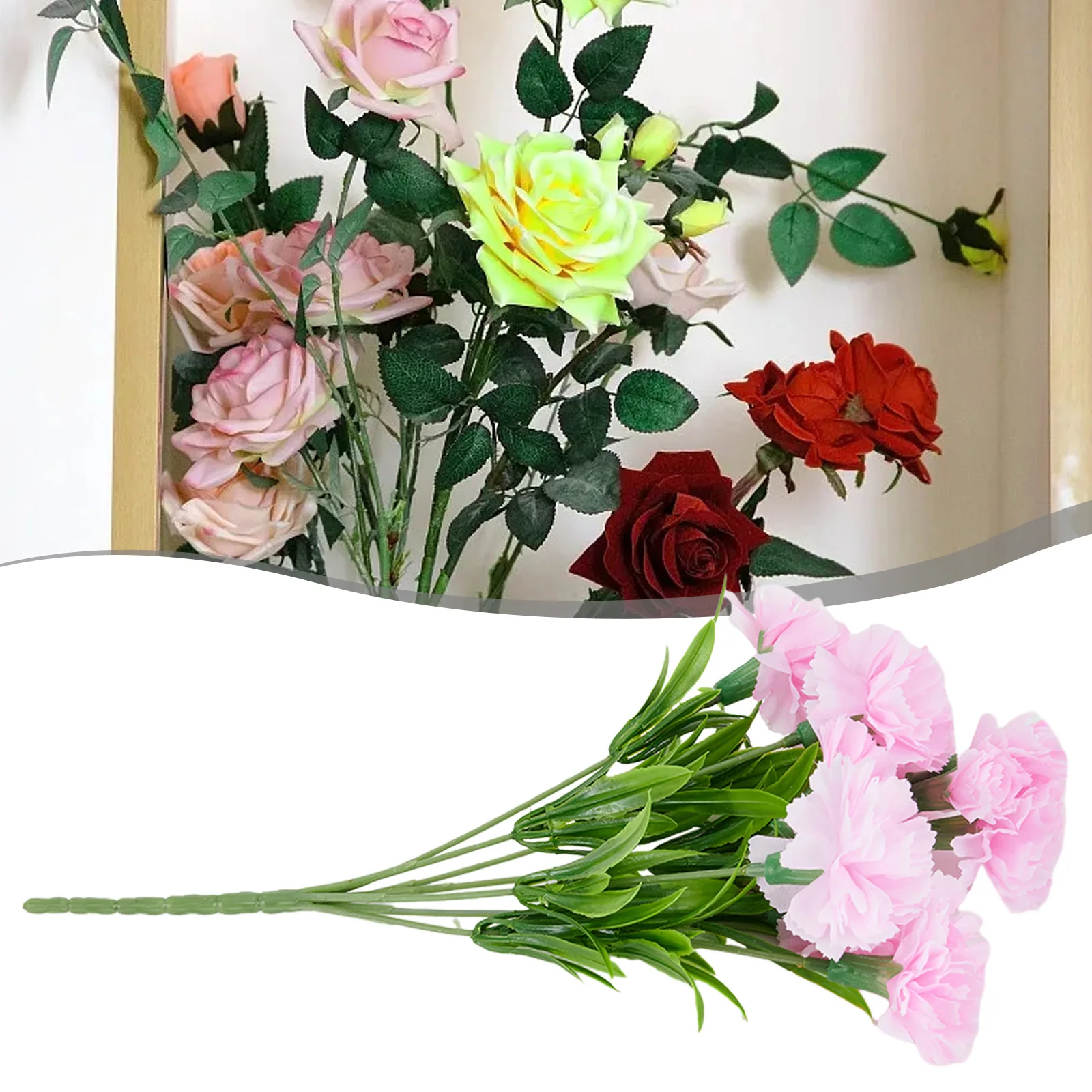 

11Head Carnation Artificial Flowers Plastic Fake Plants Simulation Home Garden Bouquet Party Wedding Ceremony Decor