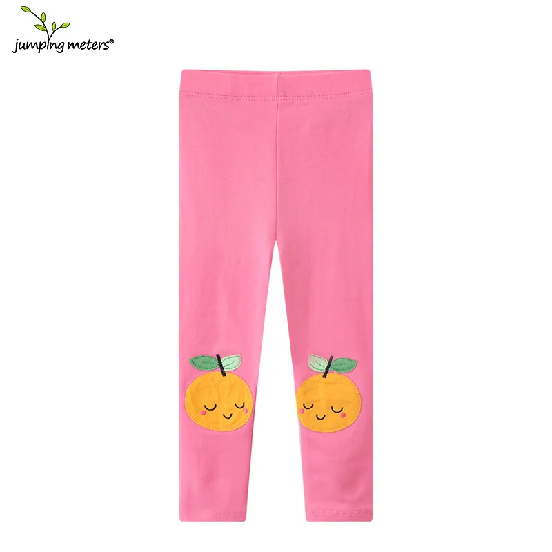 

Jumping Meters 2-7T Orange Applique Autumn Spring Girls Leggings Pants Full Length Girls Baby Trouser Pencil Pants Costume