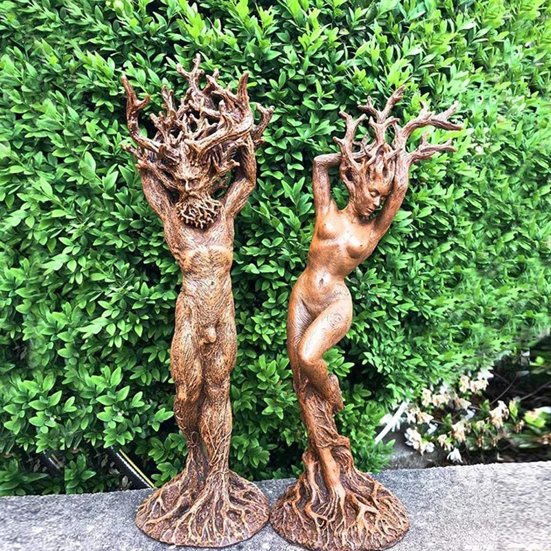 

Forest Goddess Statue Resin Tree God Sculpture Ornament Garden Crafts Creative Statue Home Room Desk Decoration Accessories