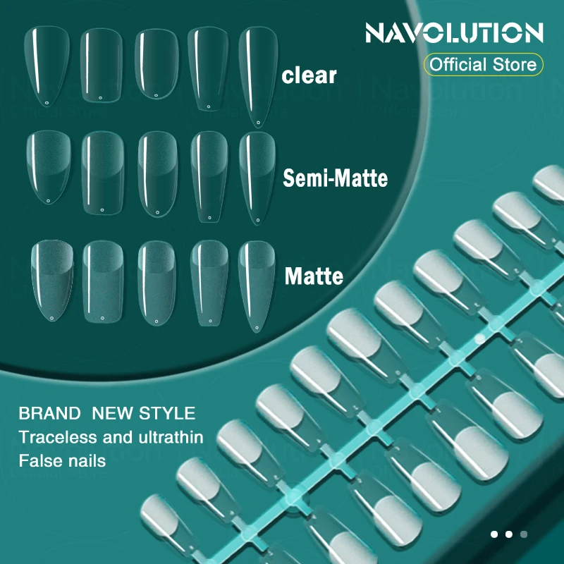 

French False Nails 120Pcs False Nails Acrylic False Nails Coffin Artificial Nails Transparent/Semi-matte False Nails For Extensi