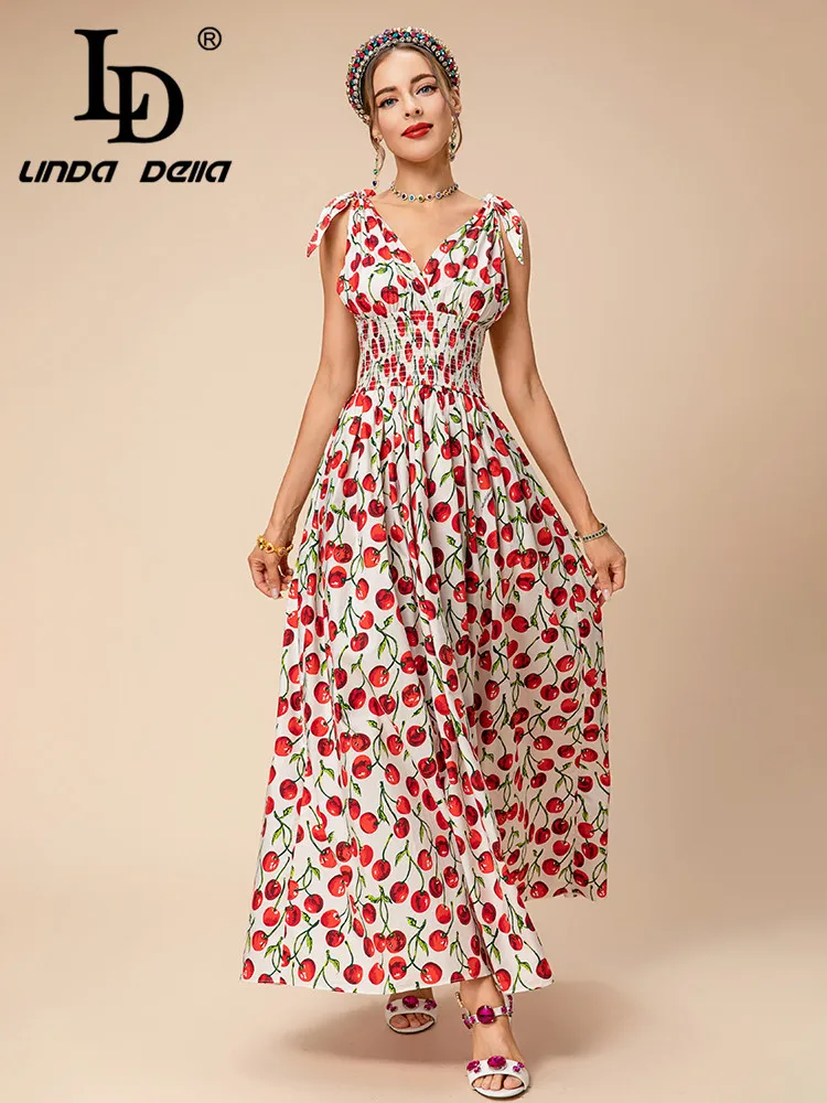 Женское вечернее платье LD LINDA DELLA элегантное из чистого хлопка со шнуровкой на