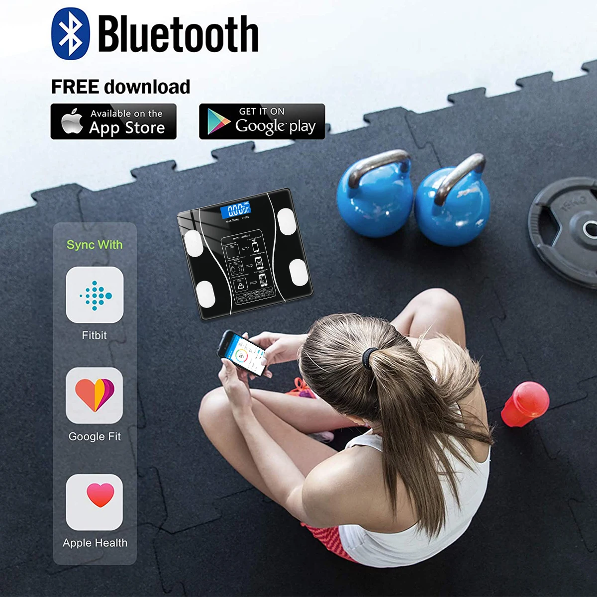 Весы напольные электронные цифровые с поддержкой Bluetooth и приложением - купить по
