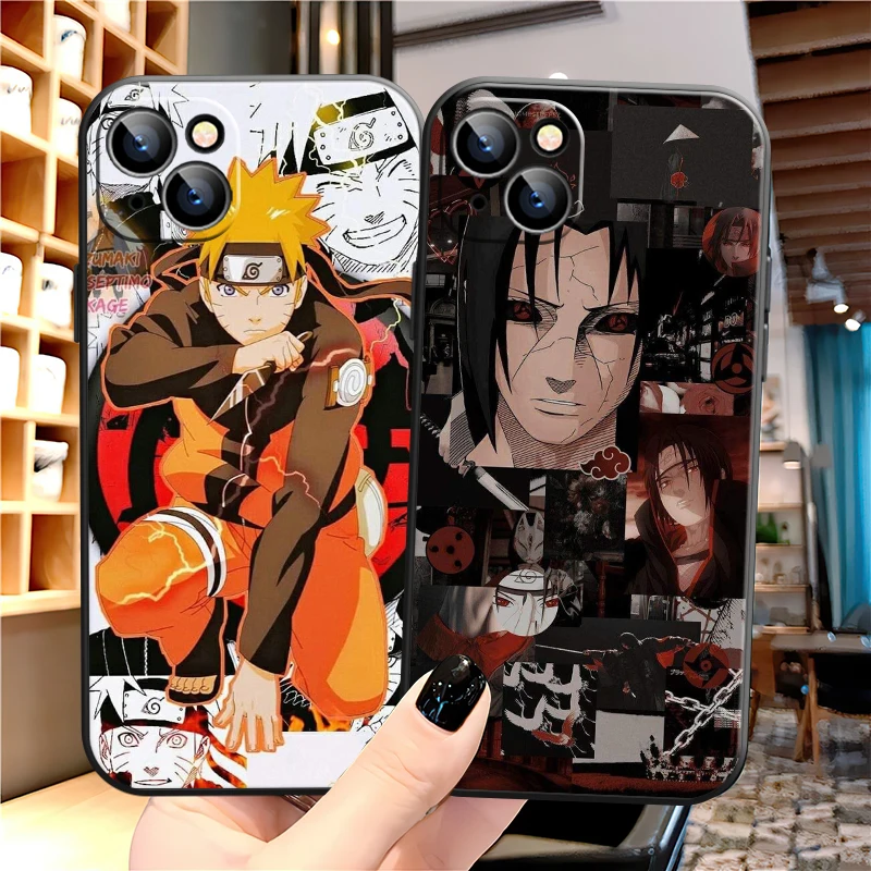 

NARUTO Anime Cartoon Phone Case For iPhone 12 13 11 Pro MAX 6 6S 7 8 Plus X XS XR Mini SE 2020 Back Carcasa Black
