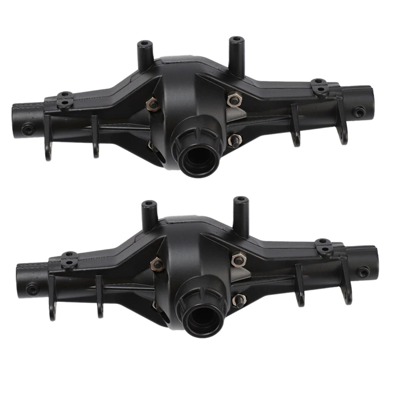 

2X Steel Alloy Front Rear Axle Housing For 1/10 Axial SCX10 Rc Rock Truck Axle Accessories Black