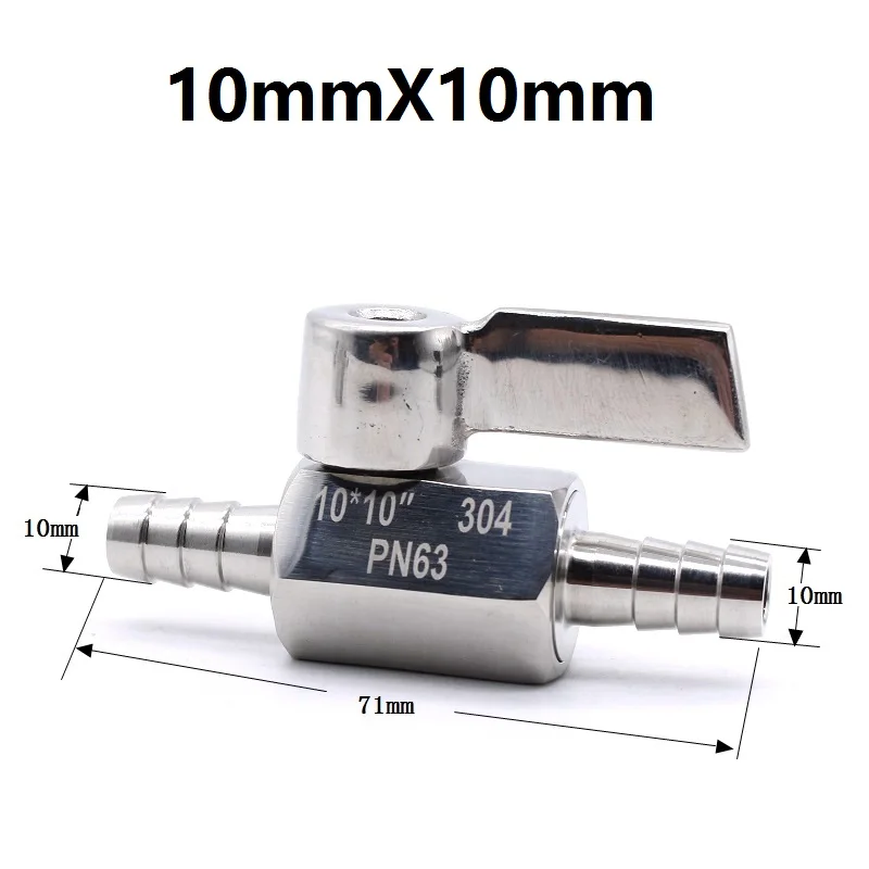 

QMINOX Мини-шаровой кран для шланга из нержавеющей стали 7/8/10/12 мм