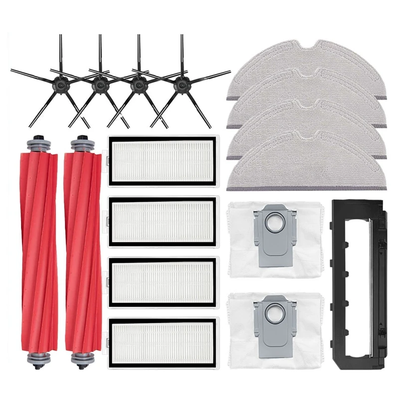 

Сменные детали для робота-пылесоса Xiaomi Roborock Q7 Max/Max, основная боковая щетка, фильтр НЕРА, Швабра, 17 шт.