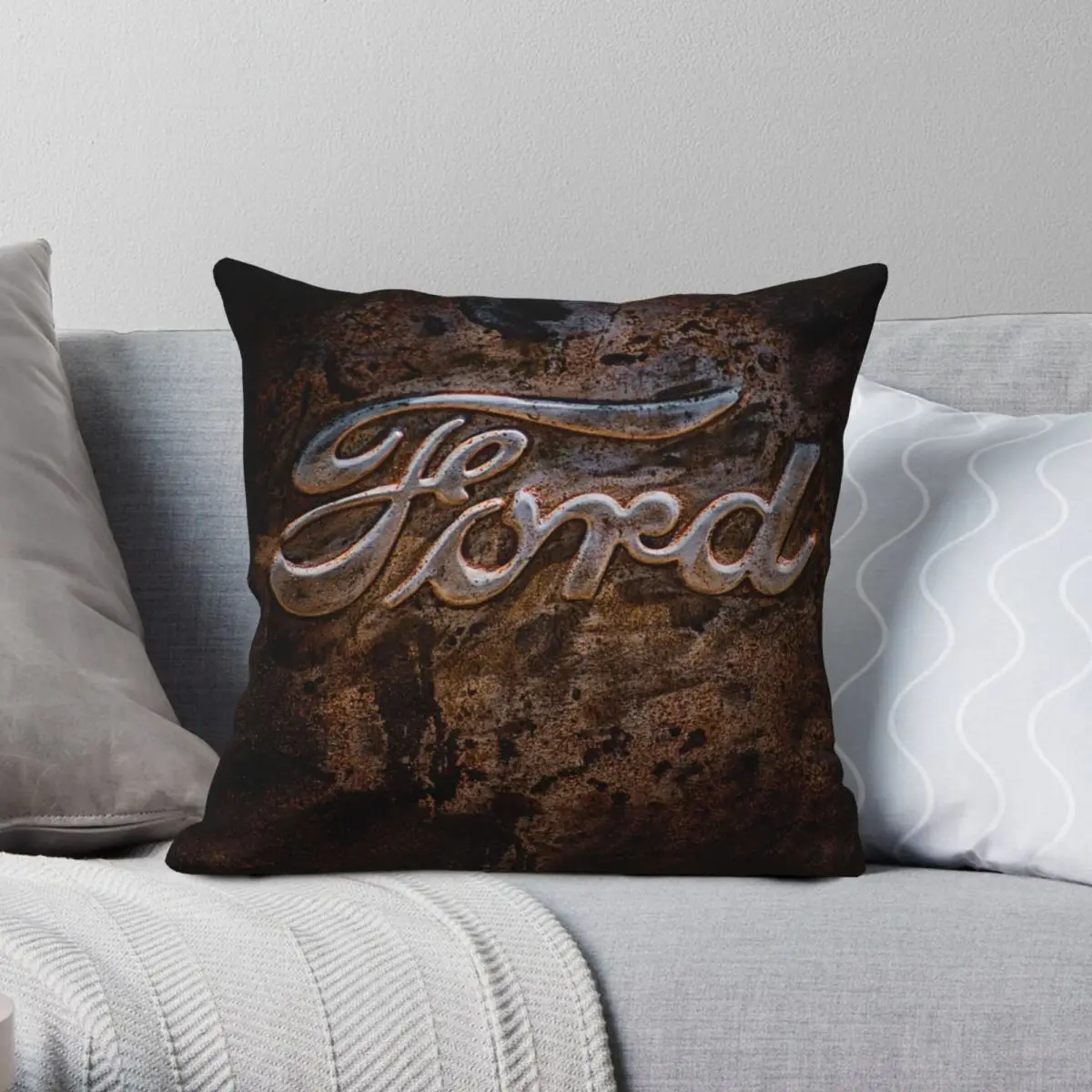 

Ford Tailgate Square Pillowcase Polyester Linen Velvet Pattern Zip Decorative Pillow Case Sofa Cushion Cover