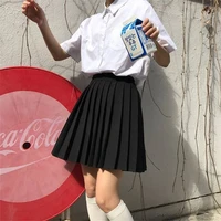 skirts women pleated high waist solid casual streetwear all match korean style trendy novelty daily womens comfortable
