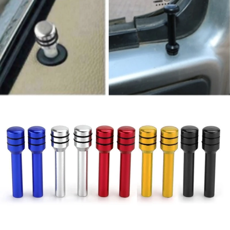 

Automobile SUV Car Door Lock Knobs Universal Aluminum Alloy Interior Pull Pins Cover Personality Durable Parts 2x D7YA