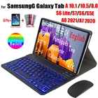 Чехол со светодиодной подсветкой и клавиатурой для Samsung Galaxy Tab S7 11 S7 FE Plus S7 + S6 Lite S5E, чехол для Tab A8 2021 A7 2020 A 10,1 10,5 8,0