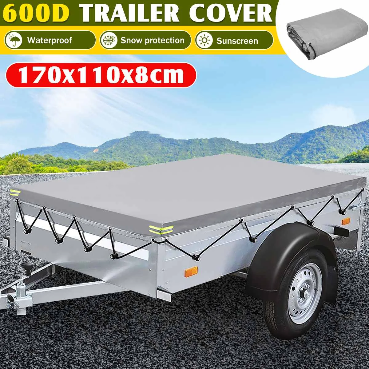 

150-170cm Camper Trailer Cover Roof Tent Heavy Duty 600D Dust-proof Waterproof Anti-UV Protector Travel Camping Canopy