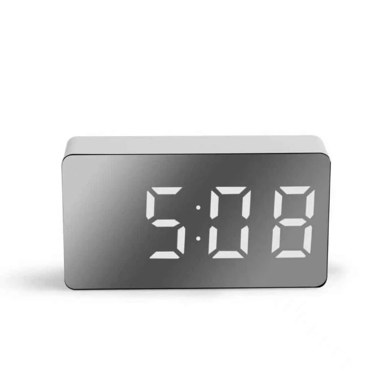 

Night Digital Clock Table Bedroom With Powered For Clock Decor Home Alarm Display Mirror Snooze Function Light