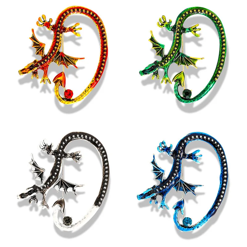 

Creative Dragon Brooch For Women Animal Pin Brooches Jewelry Buckle Pins Brooch Accessories Dress Clothes Bag Buckles Girl Gift