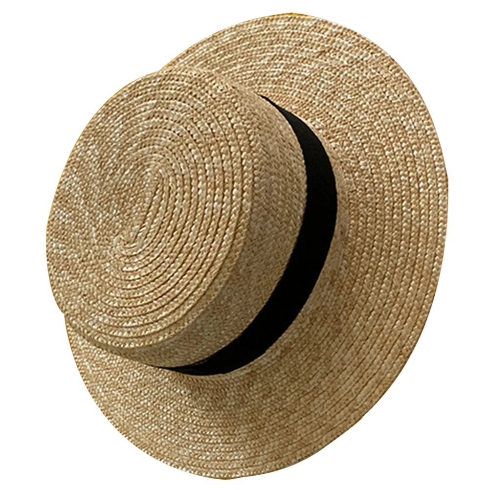 

Straw Fedora Hat Women Womens Hats Fashion Fashionable Summer Small Fresh Flat Brim Miss Wide