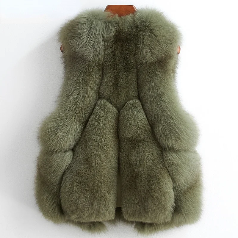 

Женский жилет из натуральной лисы, модный жилет в Корейском стиле, куртка без рукавов, топы, высококачественные короткие меховые жилеты Zm1767