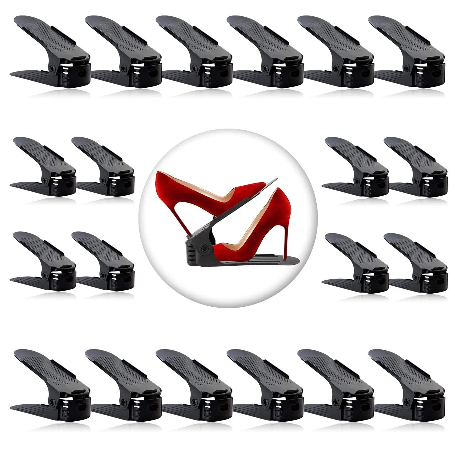 

Shoe Slots Organizer Adjustable Shoe Stacker Space Saver 10 PackDouble Deck Shoe Rack Holder for Closet Organization